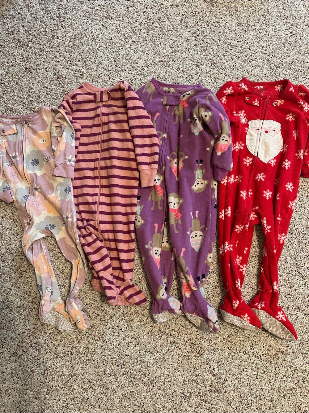 12 month baby girl sleeper pajama bundle